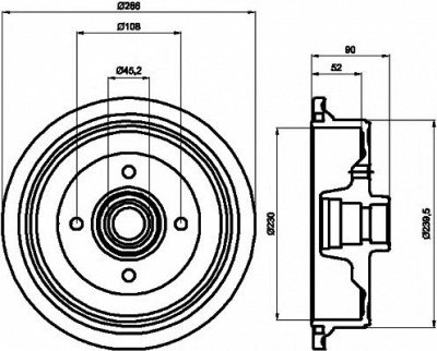 HELLA PAGID 8dt355301681 -  Тормозной барабан